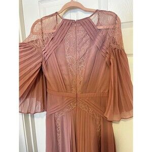 Asos Dress Womens Sz 6 UK 10 Pink Blush Dusty Rose Lace Lined TALL